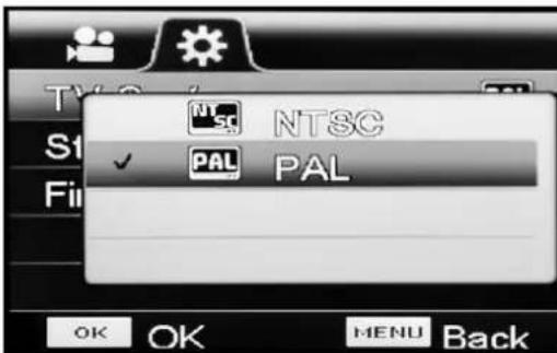 TROTEC VSC3008 - Régler le système de télévision (TV system) - 1
