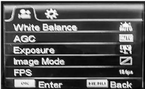 TROTEC VSC3008 - Sous-menu des paramètres photo/vidéo - 1