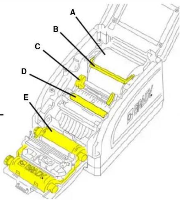 BRADY BradyPrinter M611 - Instalar o consumível de etiquetas - 2