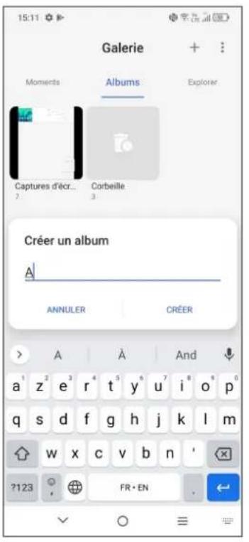 TCL 20L - Créer un album - 1