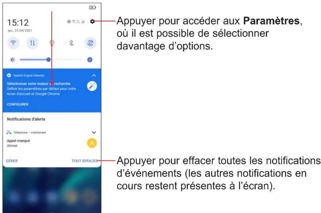 TCL 20L - Volet des notifications - 1