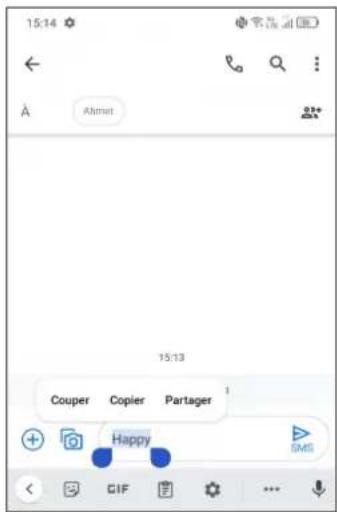 TCL 20L - Vous pouvez modifier le texte que vous avez saisi. - 1