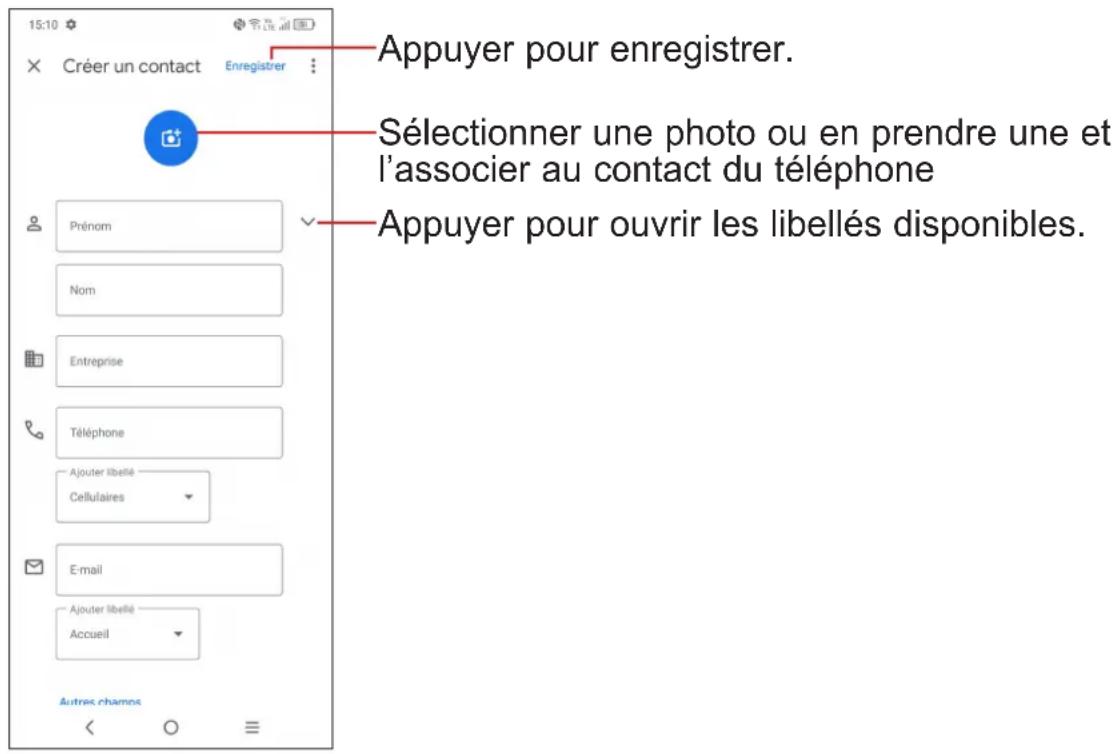 TCL 20L - Ajouter un contact - 1