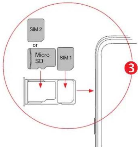 TCL 20L - Insérer ou extraire la carte SIM ou microSD - 4