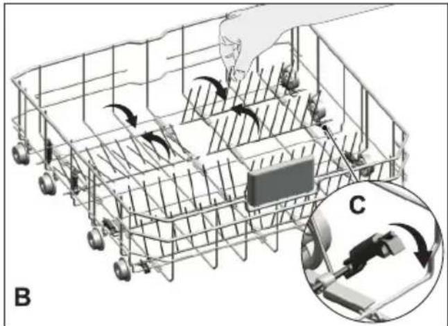 TEKA DFI 46950 XL - Tiges rétractables du panier inférieur - 2