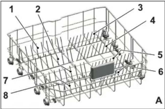 TEKA DFI 46950 XL - Tiges rétractables du panier inférieur - 1