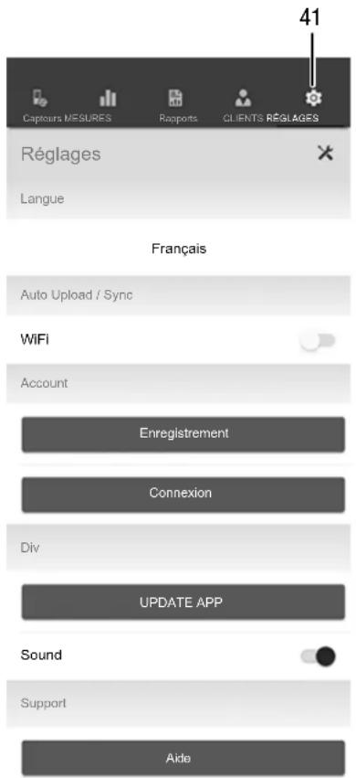 TROTEC BA16WP - Paramétrage de l'application - 1
