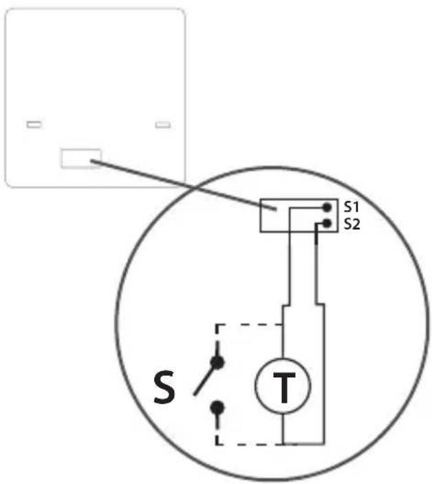 Salus SQ610RF - Wiring diagram (S1, S2 Input) - 1