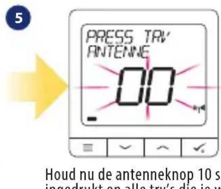 Salus SQ610RF - Koppelen van de TRV Radiatorkop (installer de TRV volgens de meegeleverde instruct- ties). - 5