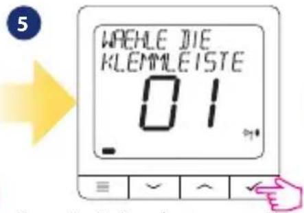 Salus SQ610RF - Installation im OFFLINE Modus Koppeln mit Klemmleiste / Steuerbox (Installieren Sie die Klemmleiste / Control Box gemäß den im Lieferumfang enthaltenen Anweisungen): - 5
