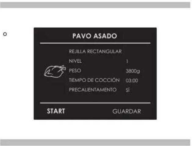 Fulgor Milano FCSO 4510 TEM - Seleccionar una receta ya configurada: - 1
