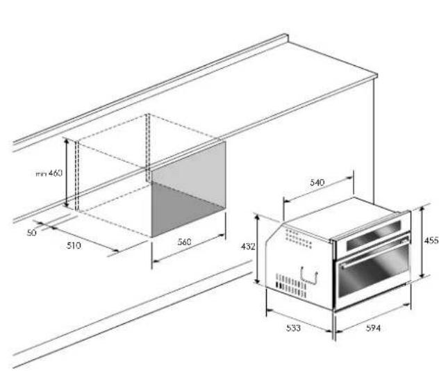 Fulgor Milano FCSO 4510 TEM - Installing the oven in a cabinet - 2