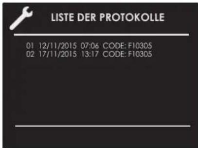 Fulgor Milano FCSO 4510 TEM - Ereignisprotokoll - 1
