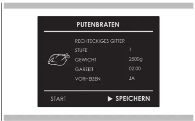 Fulgor Milano FCSO 4510 TEM - Ein eigenes Rezept abspeichern: - 3