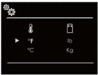 °F °C lb Kg