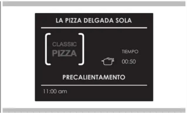 LA PIZZA DELGADA SOLA CLASSIC PIZZA TIEMPO Time 00:50 PRECALIENTAMENTO 11:00 am