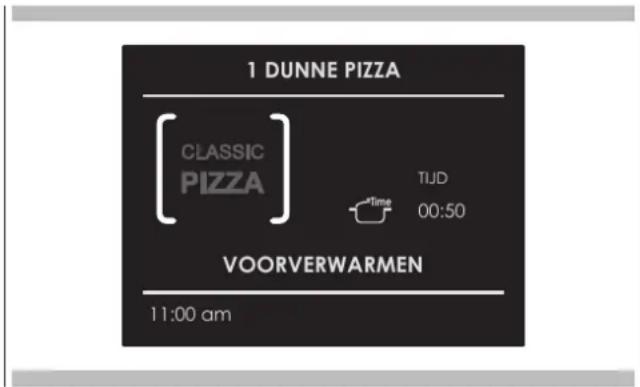 1 DUNNE PIZZA CLASSIC PIZZA TIJD Time 00:50 VOORVERWARMEN 11:00 am