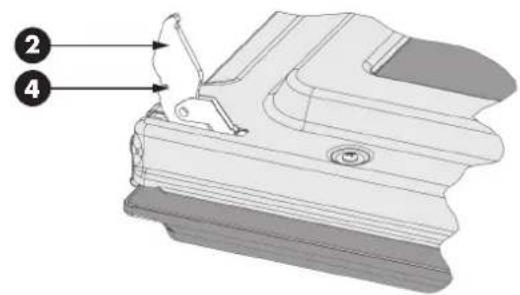 Technical diagram of a mechanical component with numbered parts labeled 2 and 4