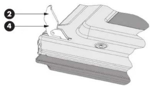 Technical diagram of a mechanical component with numbered annotations pointing to specific parts.