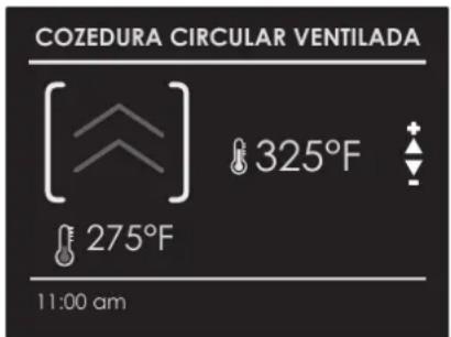 COZEDURA CIRCULAR VENTILADA [ ] 325°F 275°F 11:00 am