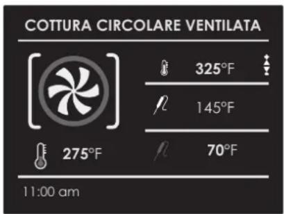 COTTURA CIRCOLARE VENTILATA 325°F 145°F 70°F 275°F 11:00 am