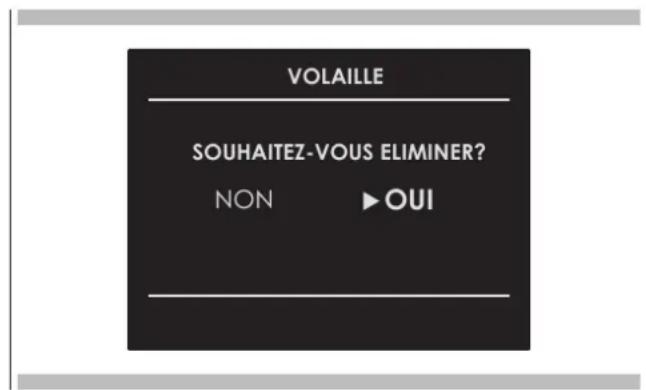 VOLAILLE SOUHAITEZ-VOUS ELIMINER? NON ► OUI