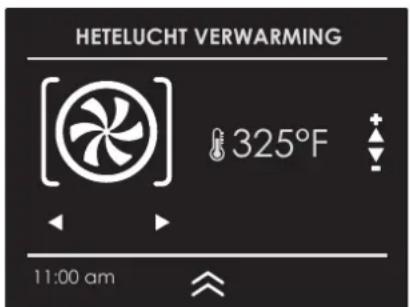 HETELUCHT VERWARMING 325°F 11:00 am
