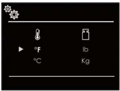 °F °C lb Kg