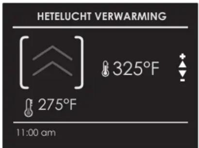 HETELUCHT VERWARMING [ ] 325°F 275°F 11:00 am