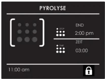 PYROLYSE [ ] STOP END 2:00 pm ZEIT TIME 03:00 11:00 am