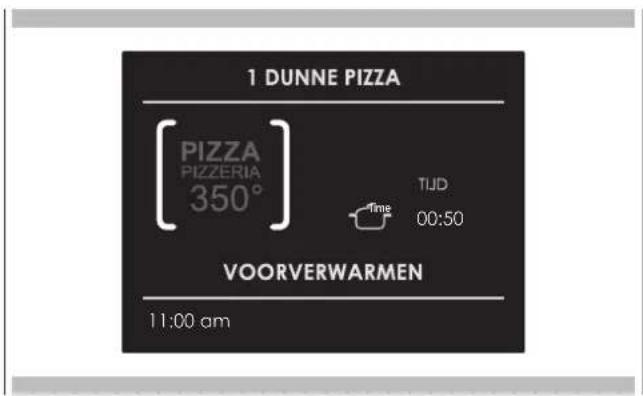 1 DUNNE PIZZA PIZZA PIZZERIA 350° TJD Time 00:50 VOORVERWARMEN 11:00 am