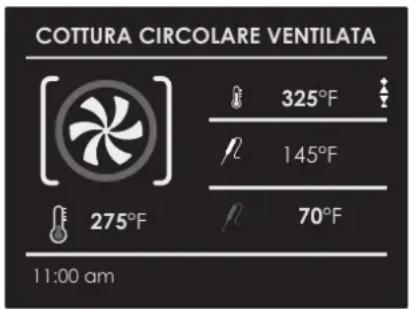 COTTURA CIRCOLARE VENTILATA 325°F 145°F 70°F 275°F 11:00 am