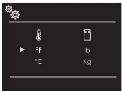 °F °C lb Kg