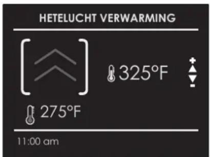 HETELUCHT VERWARMING [ ] 325°F 275°F 11:00 am