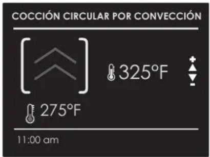 COCCIÓN CIRCULAR POR CONVECCIÓN 325°F 275°F 11:00 am
