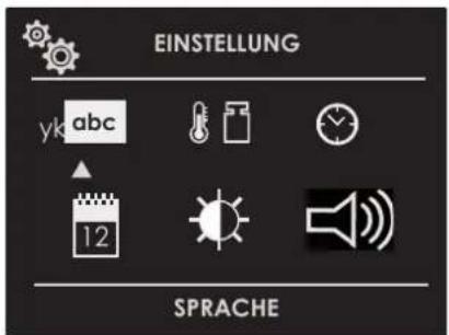 EINSTELLUNG yk abc 12 SPRACHE