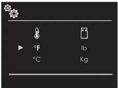 °F °C lb Kg
