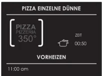 PIZZA EINZELNE DÜNNE [ PIZZA PIZZERIA 350° ] ZEIT Time 00:50 VORHEIZEN 11:00 am