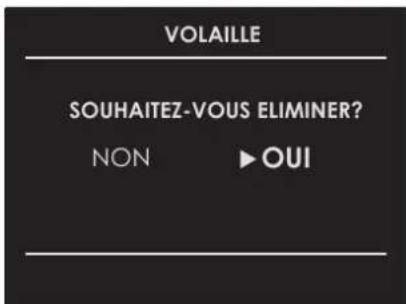 VOLAILLE SOUHAITEZ-VOUS ELIMINER? NON ► OUI