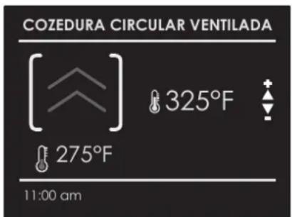 COZEDURA CIRCULAR VENTILADA 325°F 275°F 11:00 am