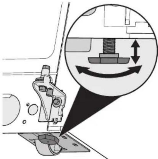 FRIGIDAIRE GRSC2352AF - To level the cabinet using the front rollers: - 1