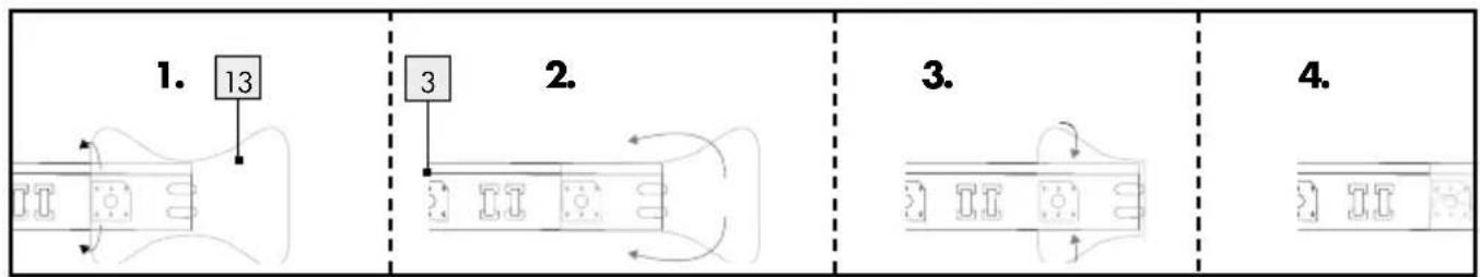 Livarno Lux IAN 324589 - - Installing the LED strip - 2