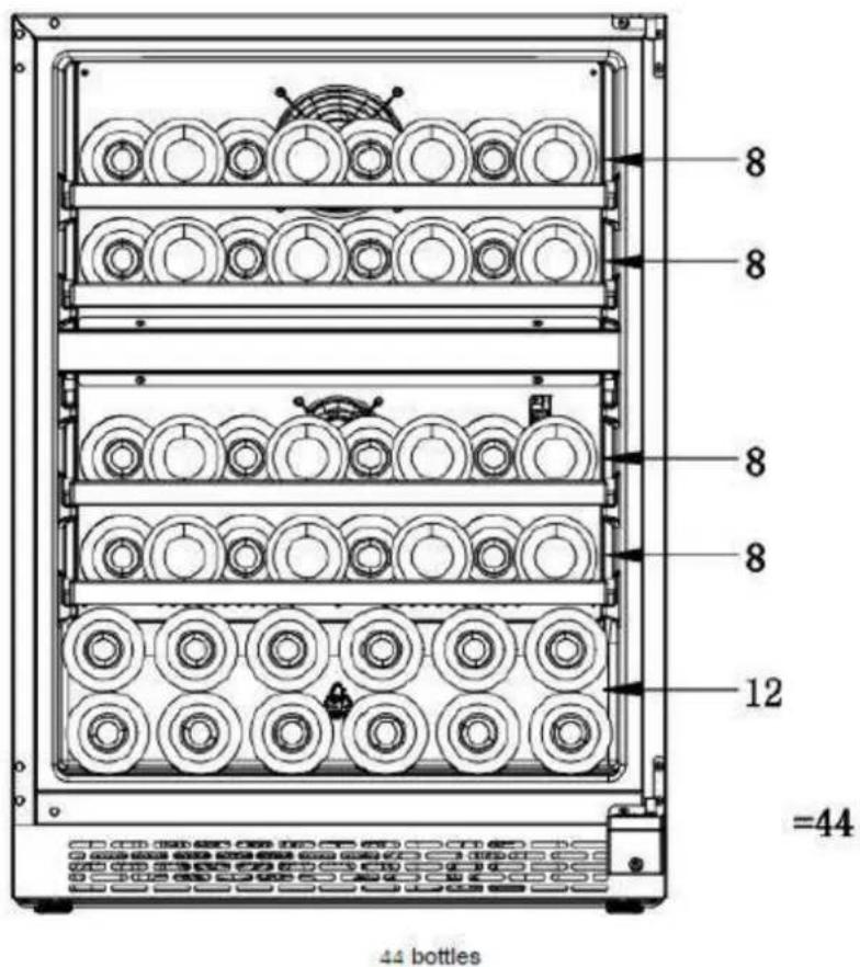 CONTINENTAL EDISON CECWC2Z44BE - Temperature“-” button: - 1