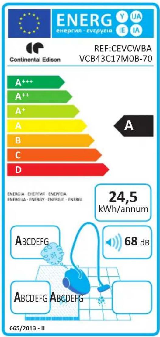 CONTINENTAL EDISON CEVCWBA - Aspirateur à usage général - 1