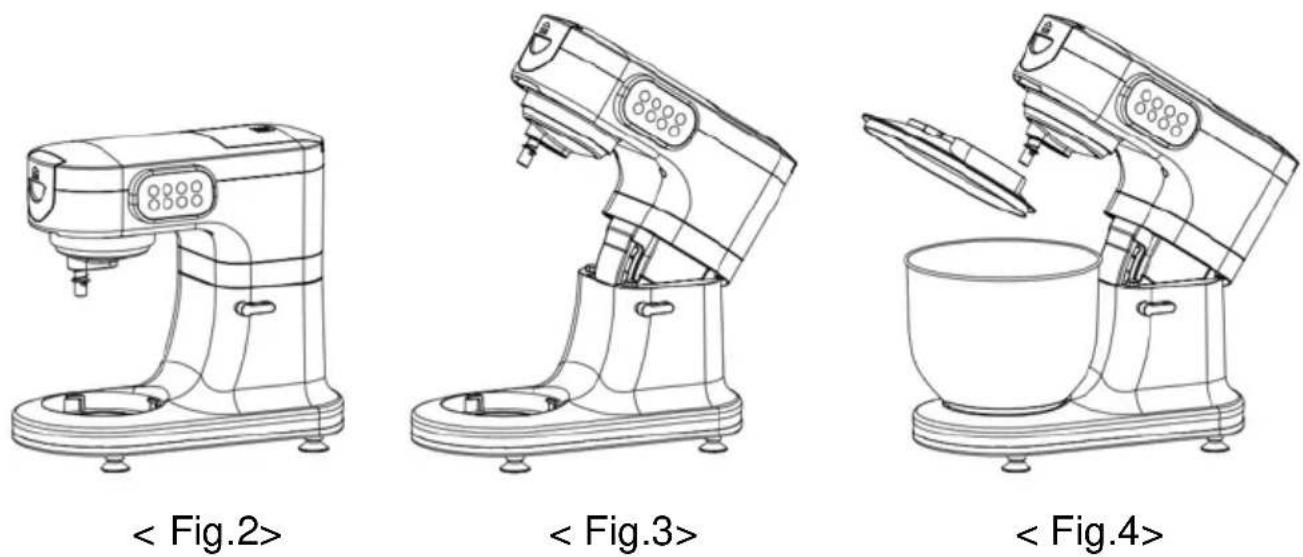 CONTINENTAL EDISON CEFM118G - Operation in Robotic Mixer Mode: Locking the mixing bowl - 3