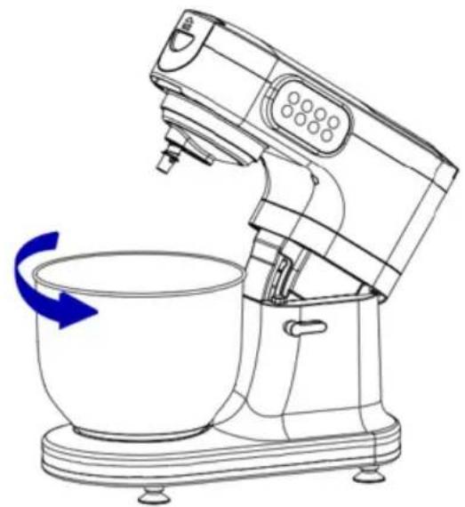 CONTINENTAL EDISON CEFM118G - Operation in Robotic Mixer Mode: Locking the mixing bowl - 1