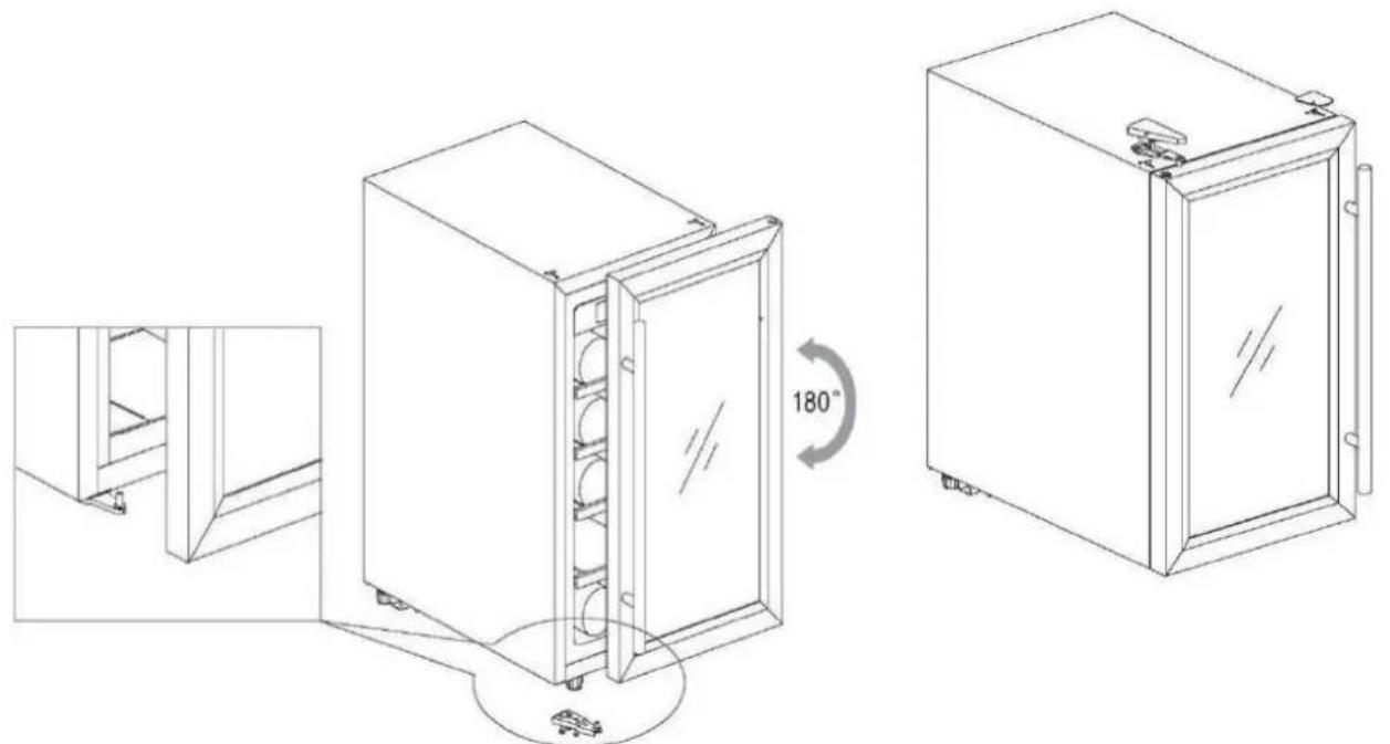CONTINENTAL EDISON CECWC2Z77C - Reversing the door - 2