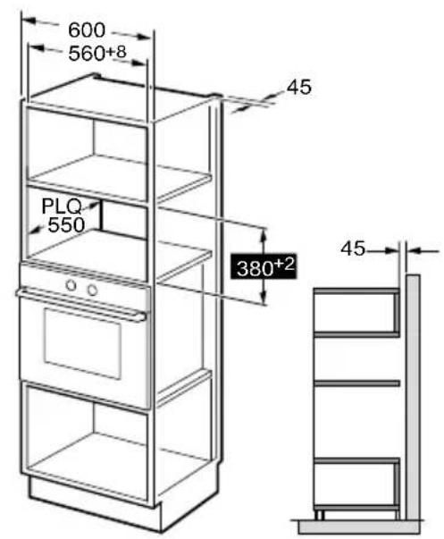 CONTINENTAL EDISON CEMO25GINE - Installing the oven - Fig. 2 - 2