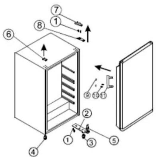 CONTINENTAL EDISON CEWC200PB - Permutation du sens d'ouverture de la porte - 1