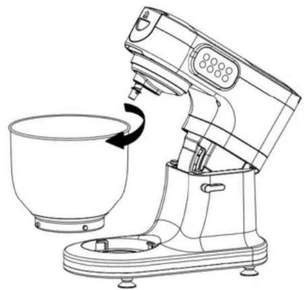 CONTINENTAL EDISON CEFM118N - Operation in Robotic Mixer Mode: Locking the mixing bowl - 2